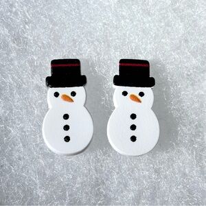 Snowman with Top Hat Winter Stud Earrings